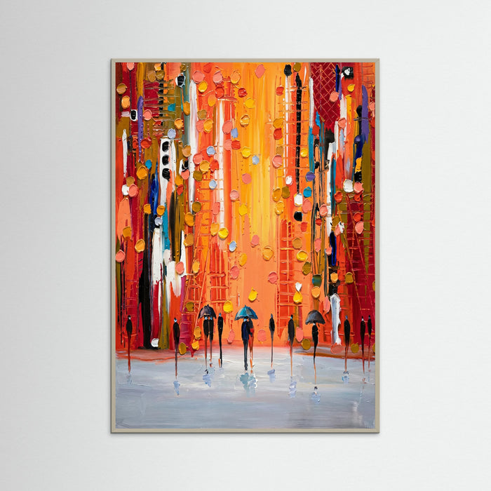 Grey Wood Vibrant City Glow