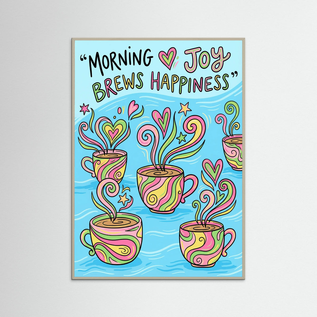 Grey Wood Vibrant Coffee Blooms