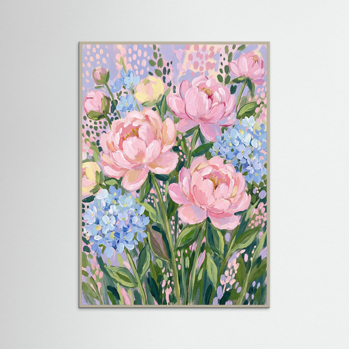 Grey Wood Vibrant Floral Medley