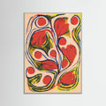 Grey Wood Vibrant Floral Swirls