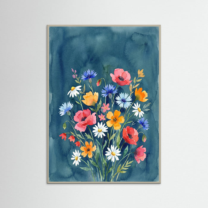 Grey Wood Vibrant Floral Vase