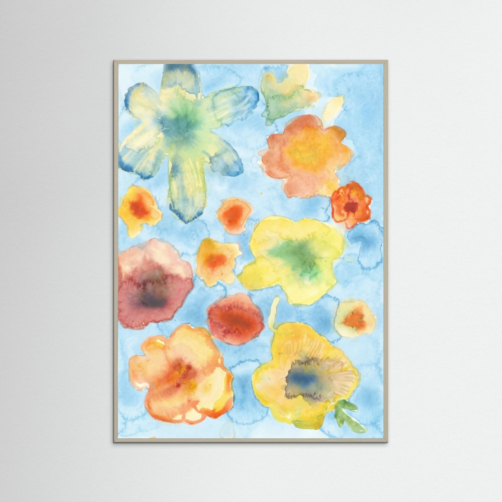 Grey Wood Vibrant Garden Blooms