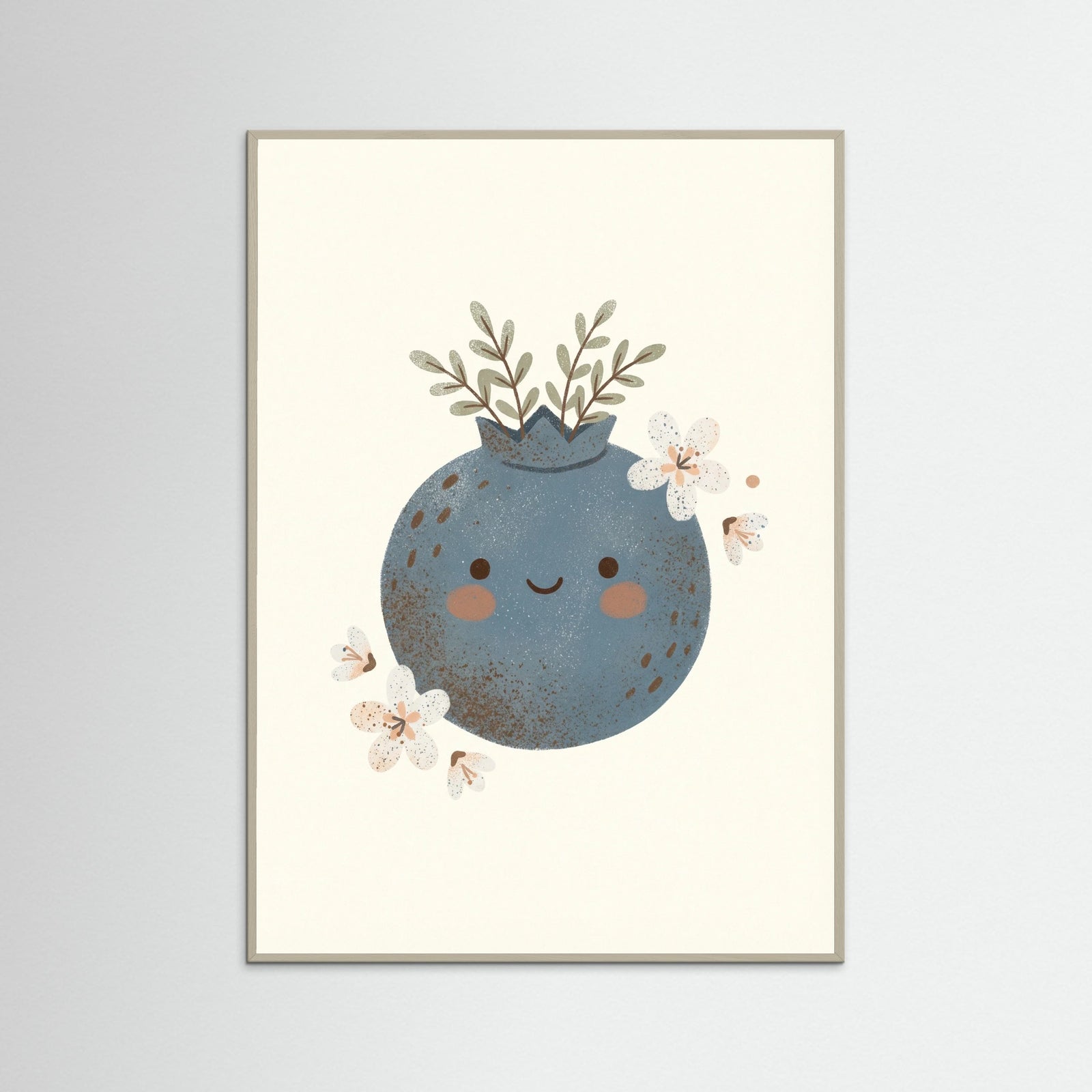 Grey Wood Whimsical Apple Friend