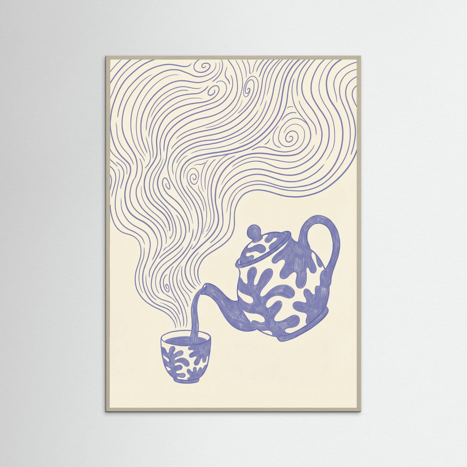 Grey Wood Whimsical Coffee Swirls