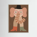 Grey Wood Whimsical Elephant Style