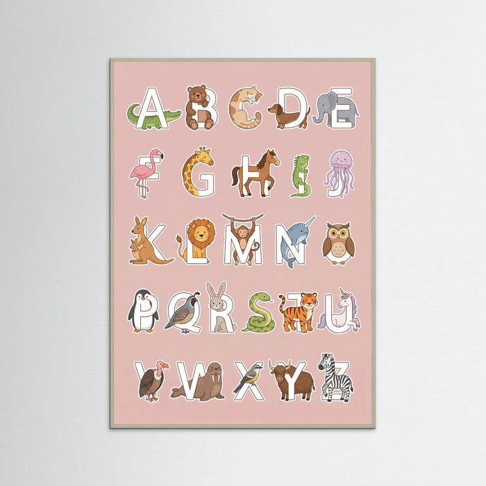 Grey Wood Whimsical Number Animals