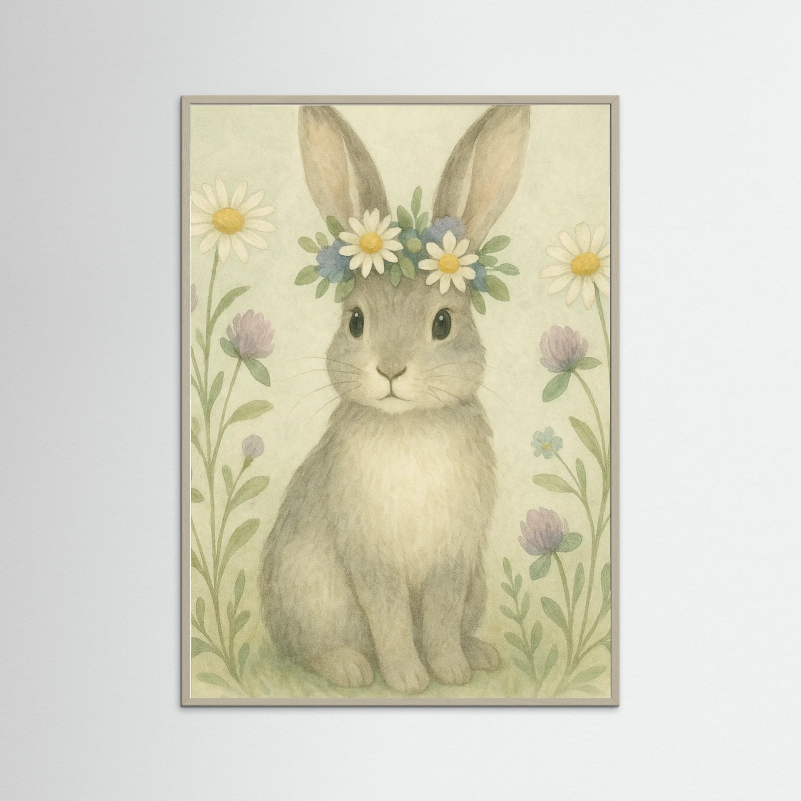 Grey Wood Whimsical Rabbit