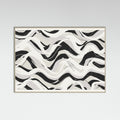 Grey Wood White Black Waves Pattern Square Poster