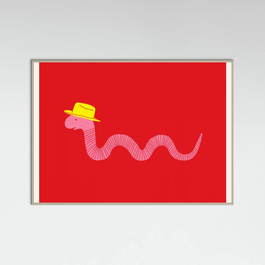 Grey Wood Wiggly Western Worm Poster