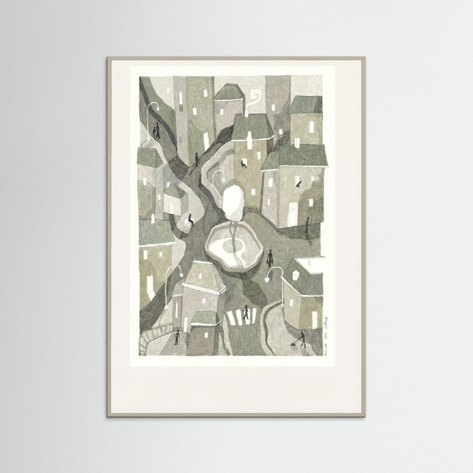 Grey Wood Winding Cityscape