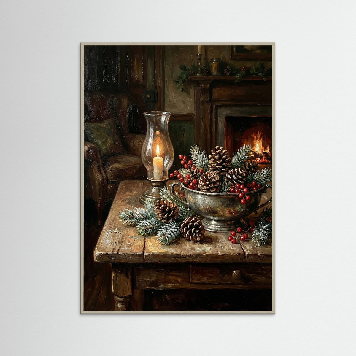 Grey Wood Winter Window Glow