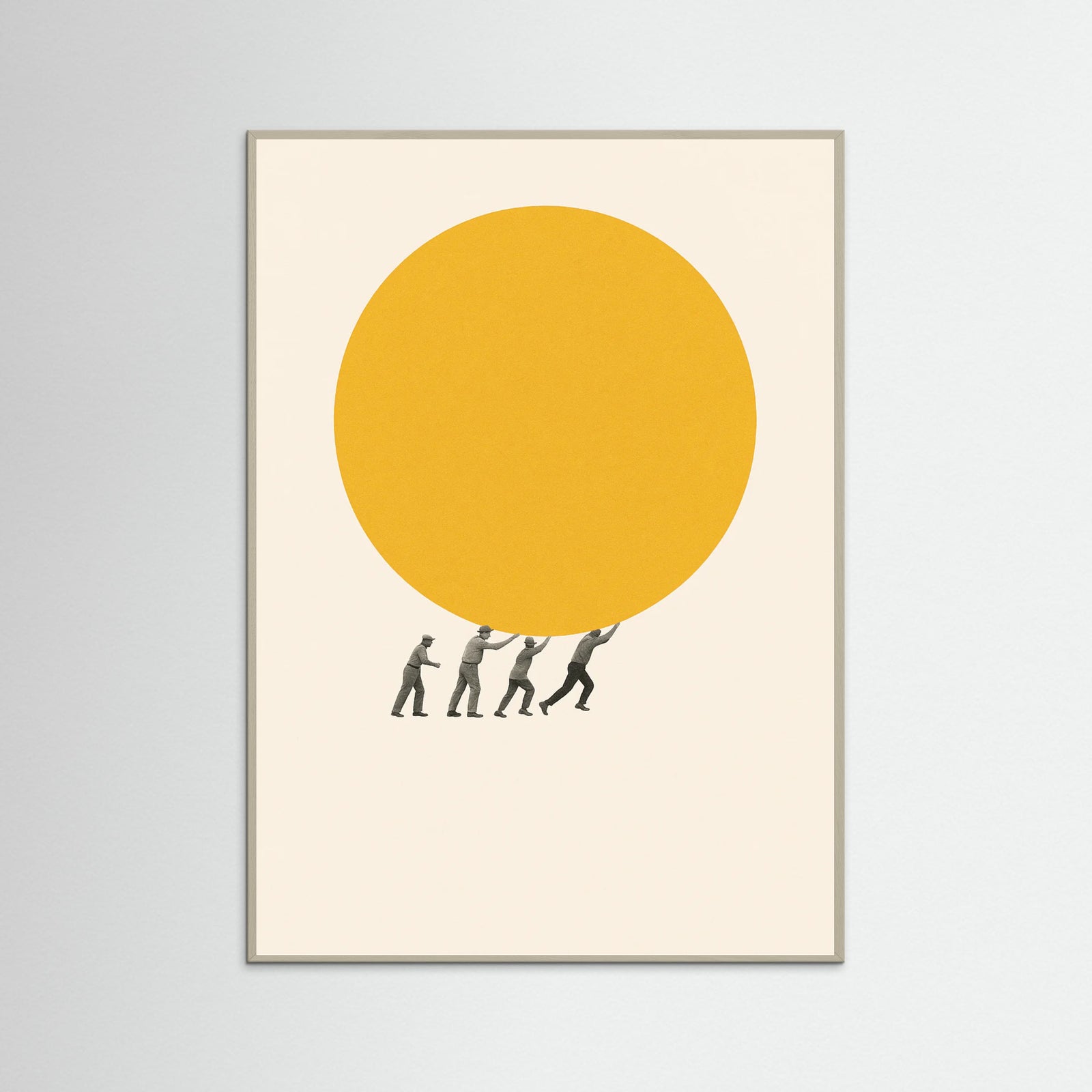 Grey Wood Workers Yellow Sphere