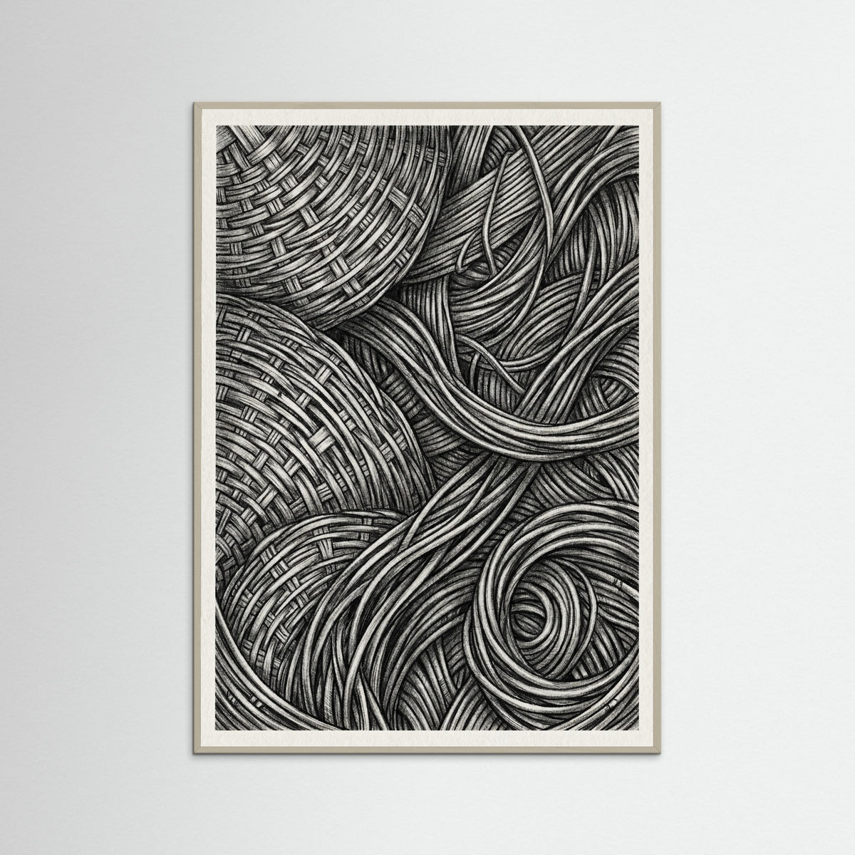 Grey Wood Woven Folds