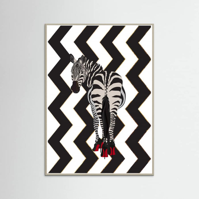 Zebra Heels Zigzag Poster – plakat og kunsttryk