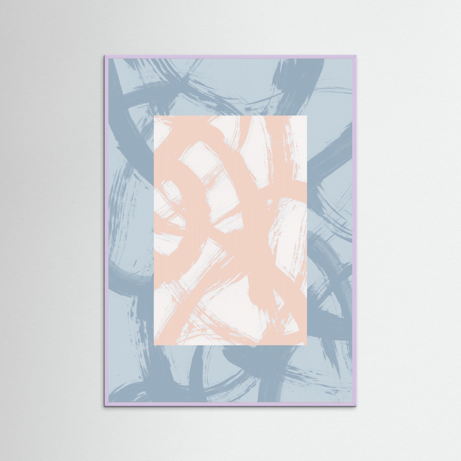 Lilac Wood Abstract Brush Strokes 98A Poster