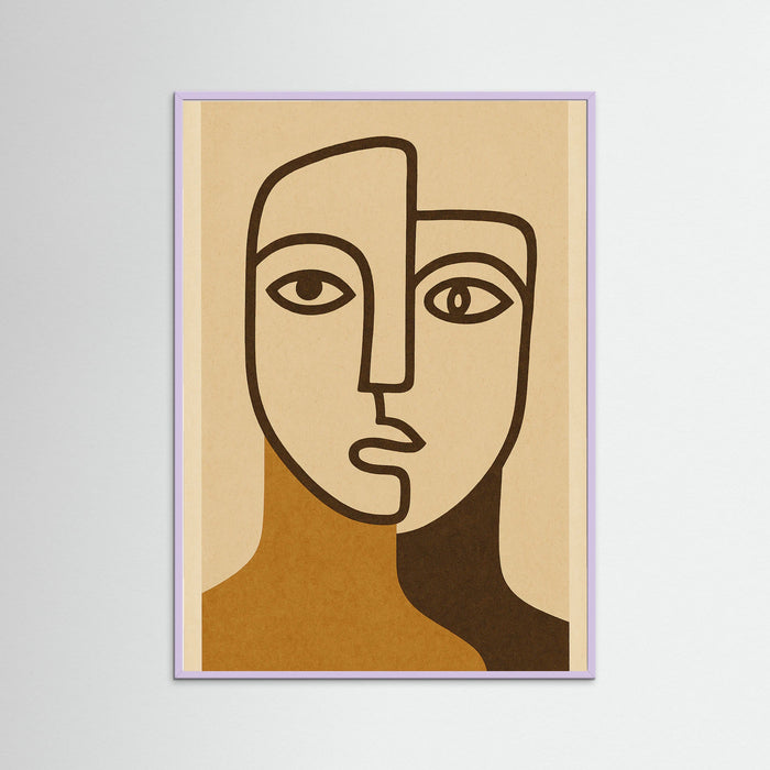 Lilac Wood Abstract Face