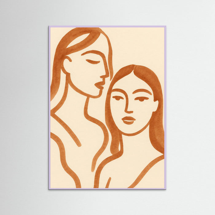 Lilac Wood Abstract Faces