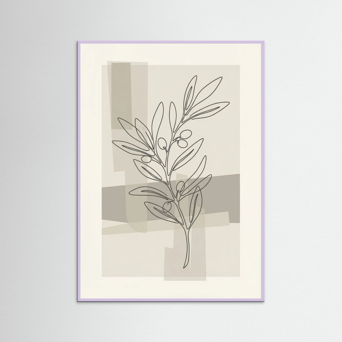 Lilac Wood Abstract Floral Contour