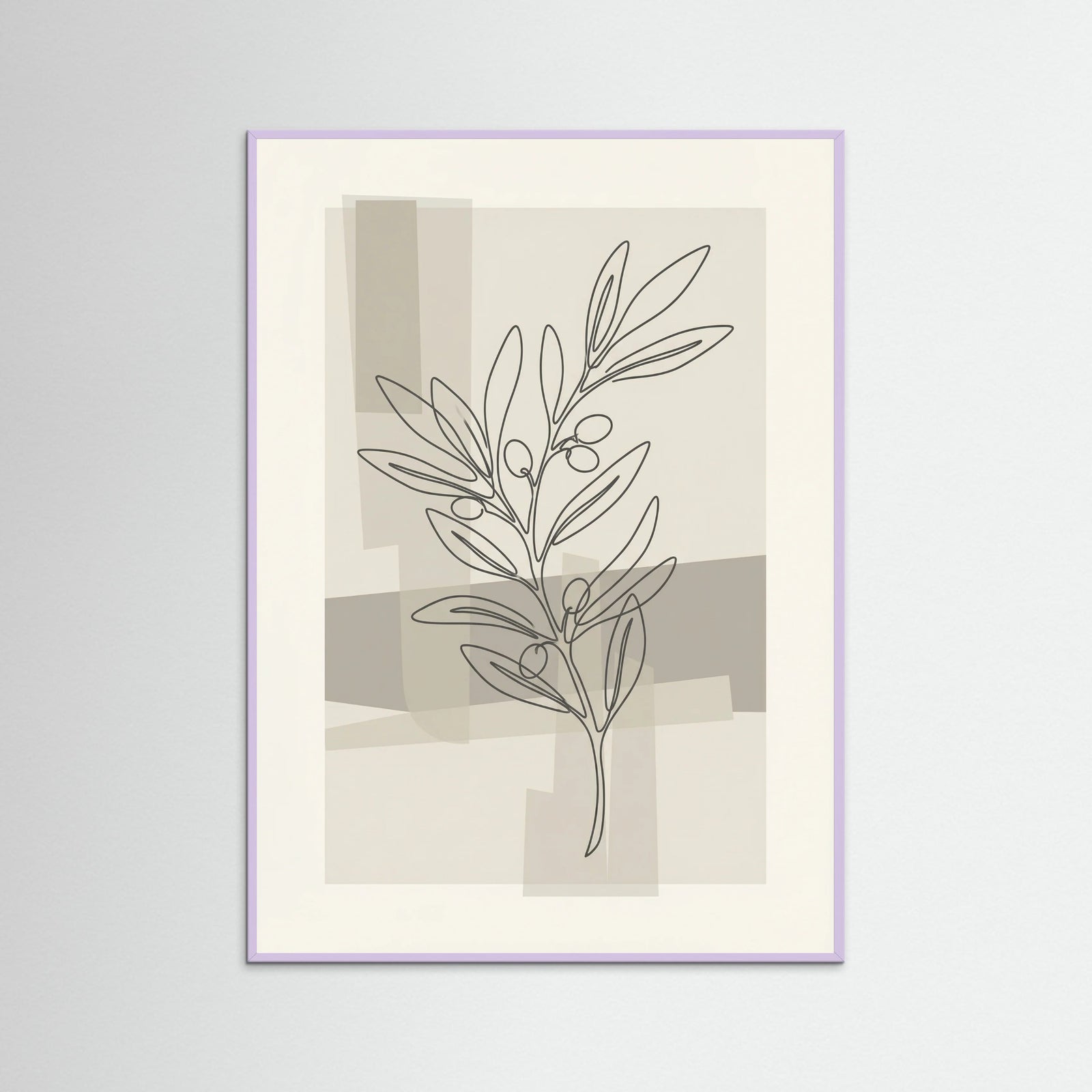 Lilac Wood Abstract Floral Contour