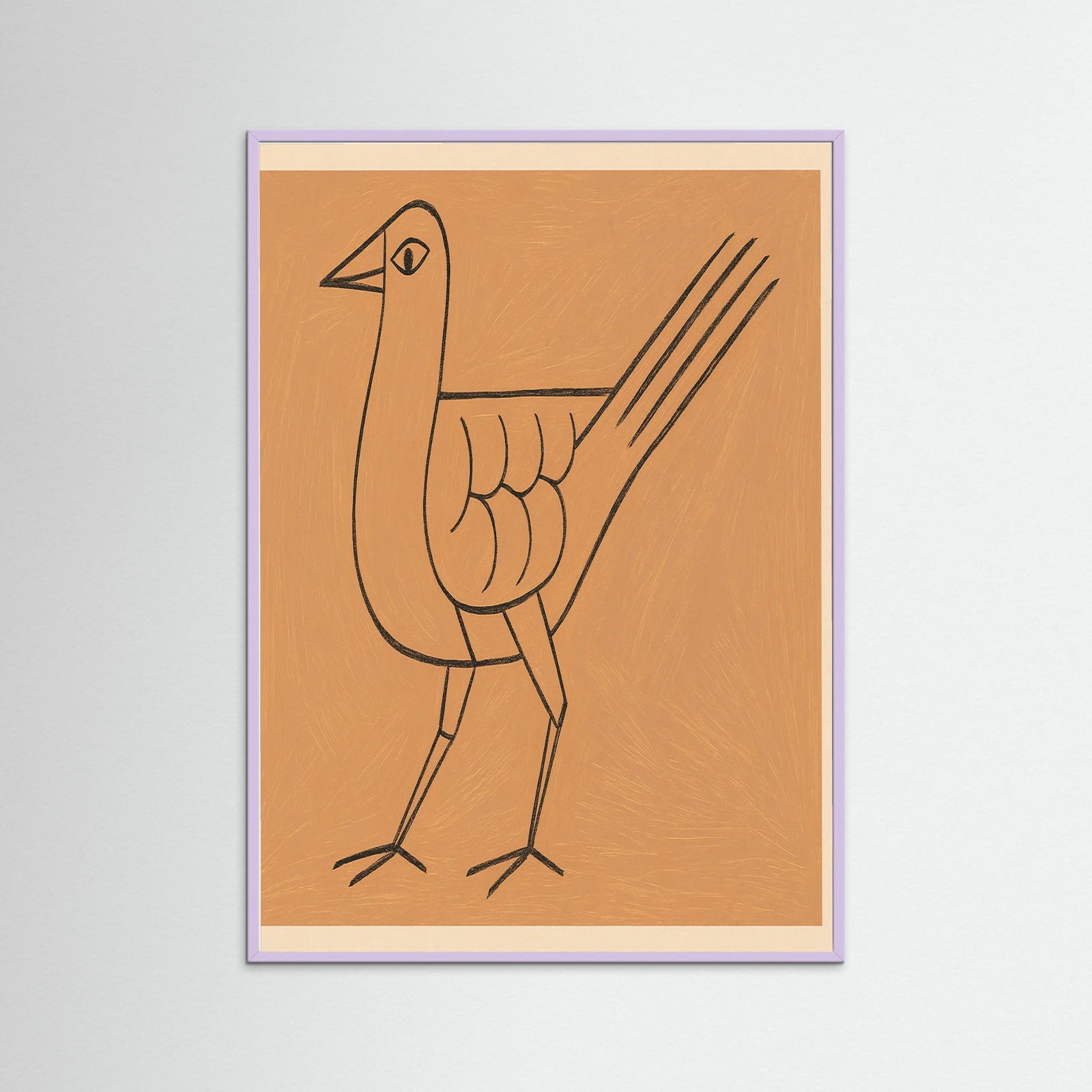 Lilac Wood Abstract Line Figure