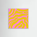 Lilac Wood Abstract Lines and Yellow and Pink Poster