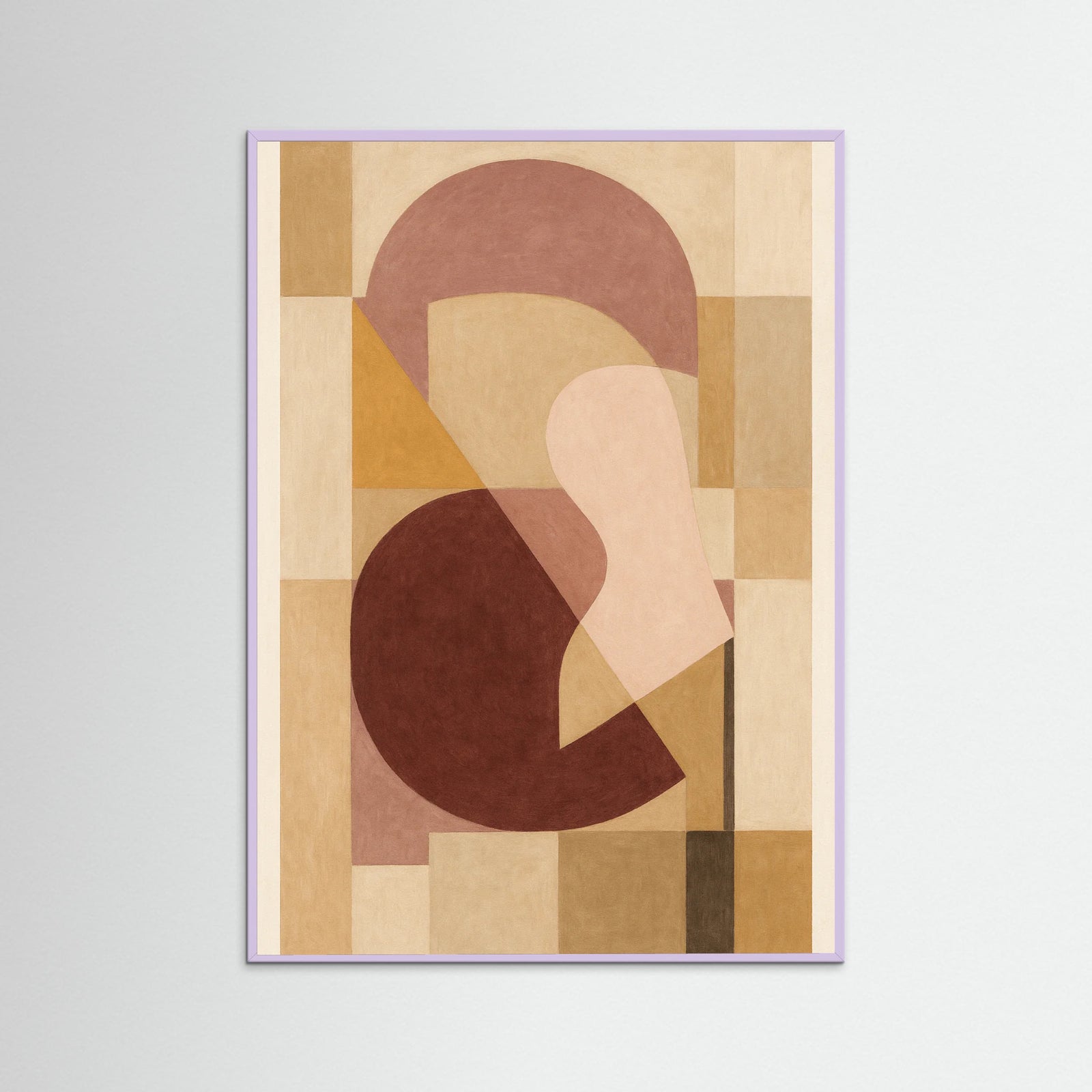 Lilac Wood Abstract Red Forms