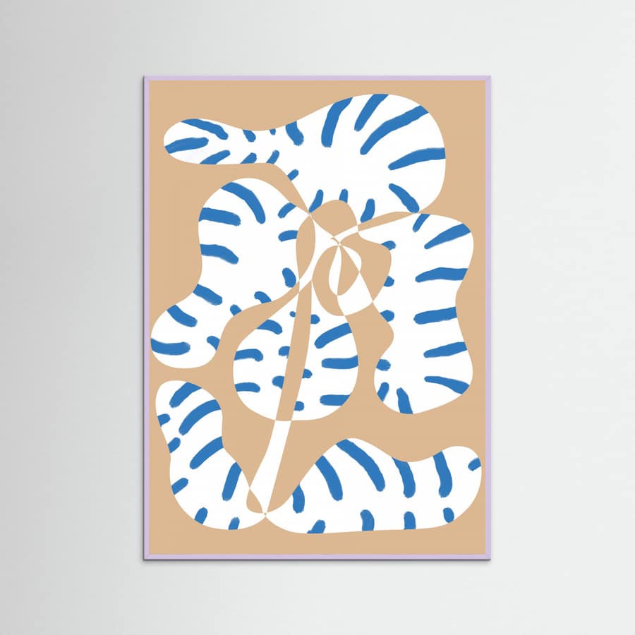 Abstract Shapes Flower Tiger print Poster – poster and art print