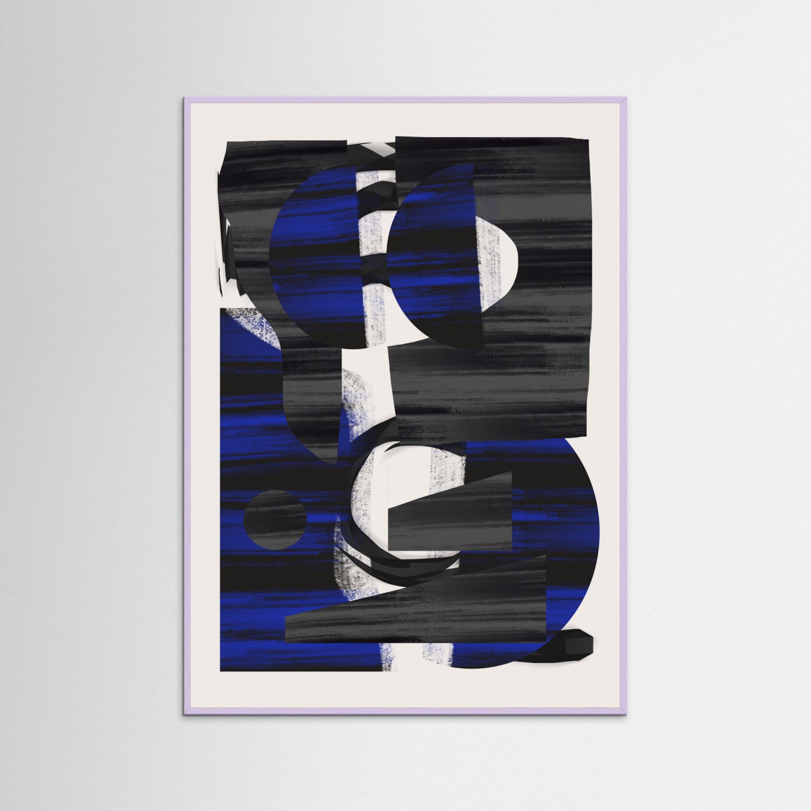 Lilac Wood Abstract Stripe Minimal Collage 28 Poster