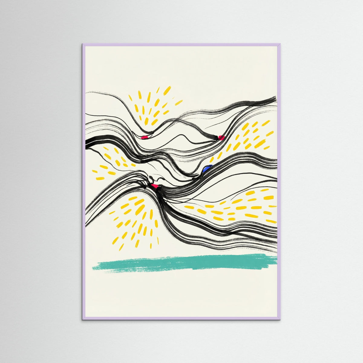 Lilac Wood Abstract Wavy Rhythm