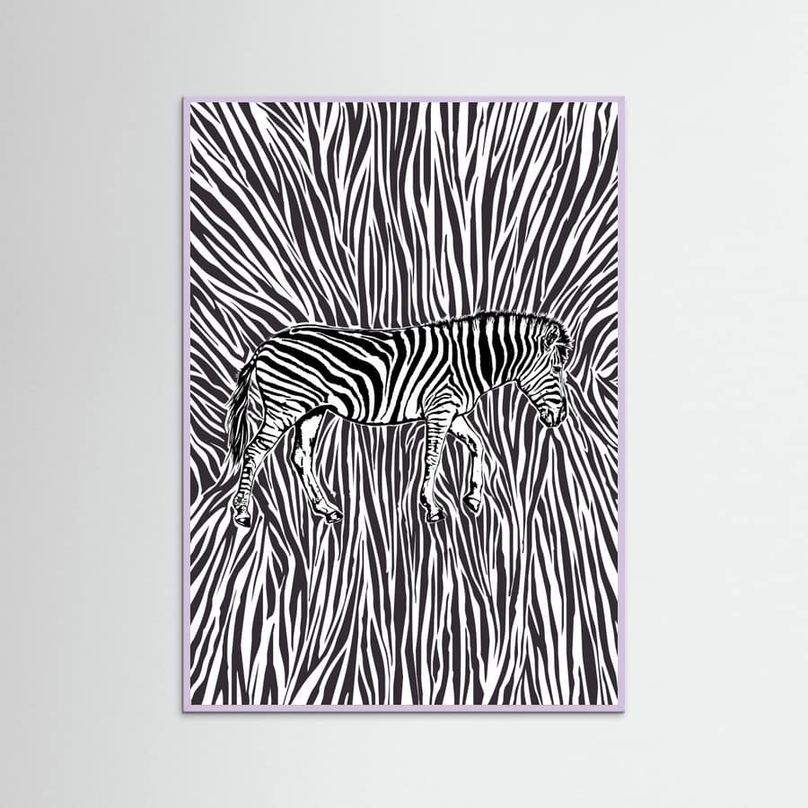African Zebra striking camouflage -juliste – juliste ja taidepainatus