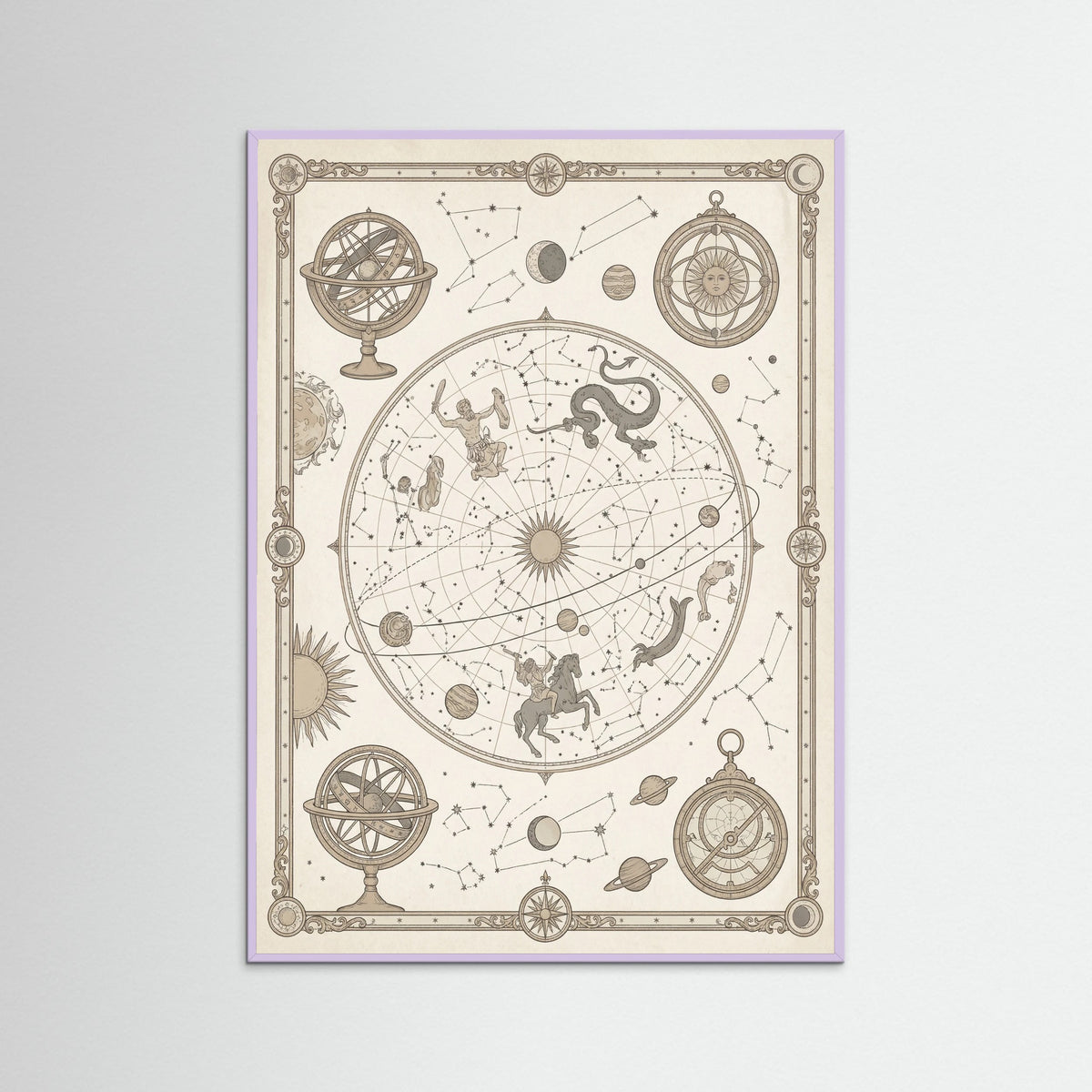 Lilac Wood Aged World Atlas