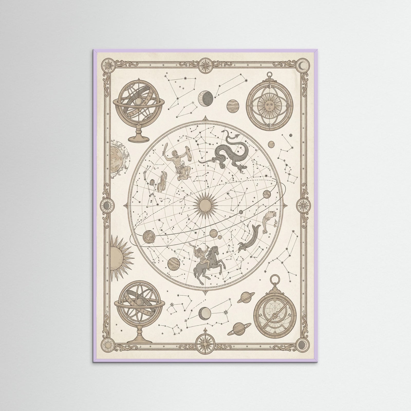 Lilac Wood Aged World Atlas