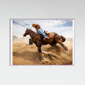 Lilac Wood Barrel Racing Action Poster
