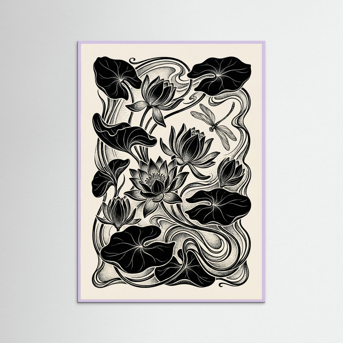 Lilac Wood Beardsley Floral Nouveau