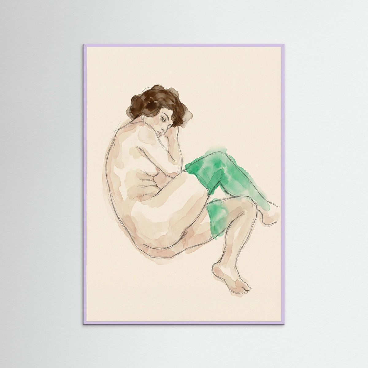 Lilac Wood Bending Nude Study
