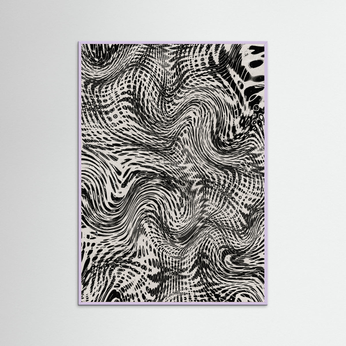 Lilac Wood Black And White Net Pattern Poster