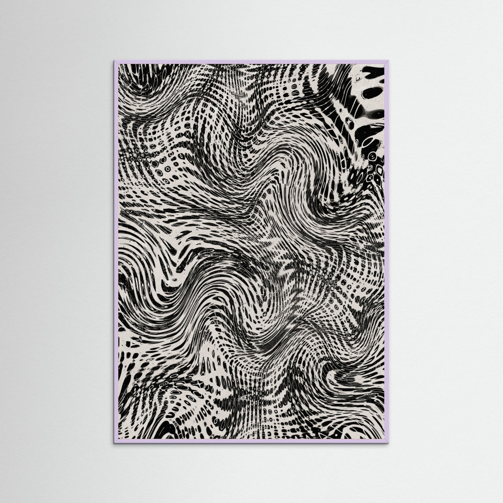 Lilac Wood Black And White Net Pattern Poster