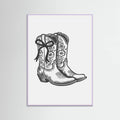 Black Cowgirl Boots with Bow Poster – Poster und Kunstdruck