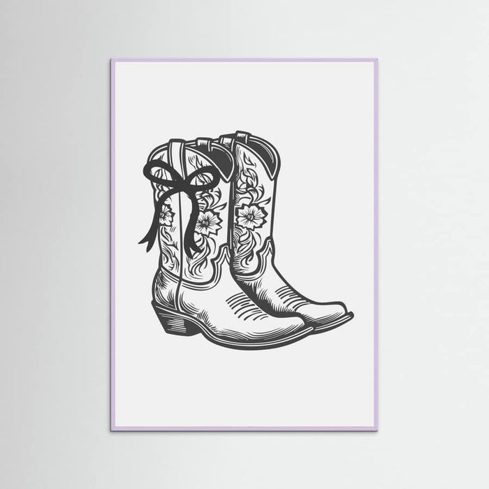 Black Cowgirl Boots with Bow Poster – Poster und Kunstdruck