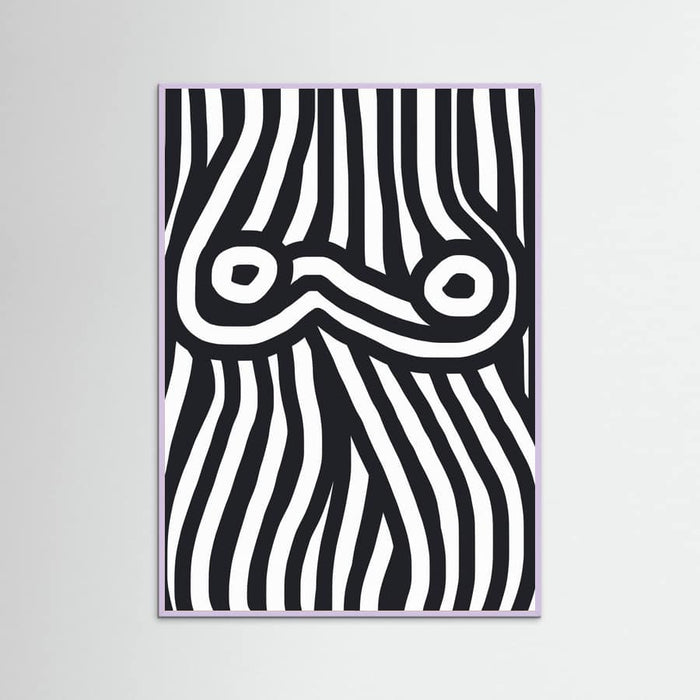 Plakat Black and White Striped Nude – plakat i druk artystyczny