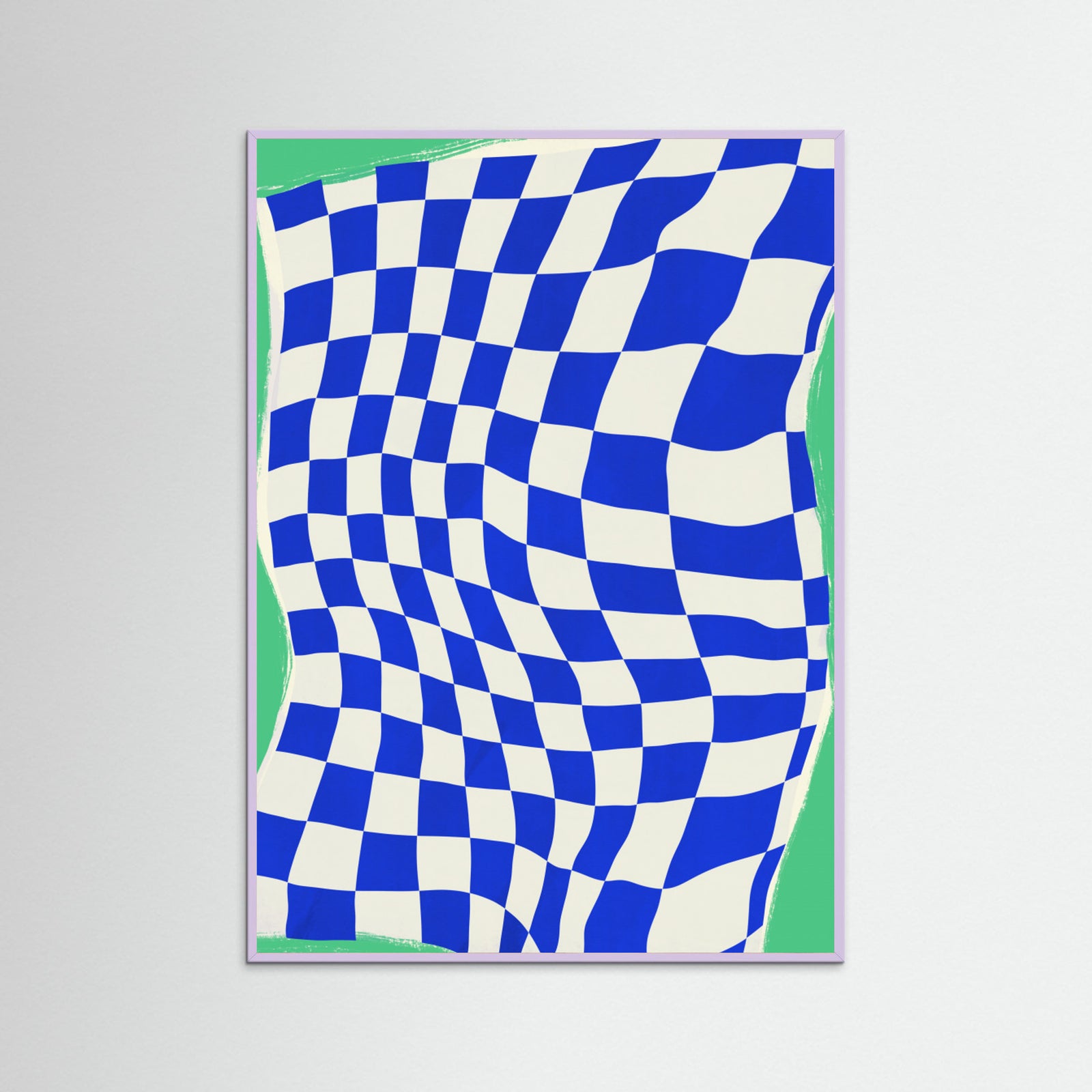 Lilac Wood Blue Checker Cloth Poster