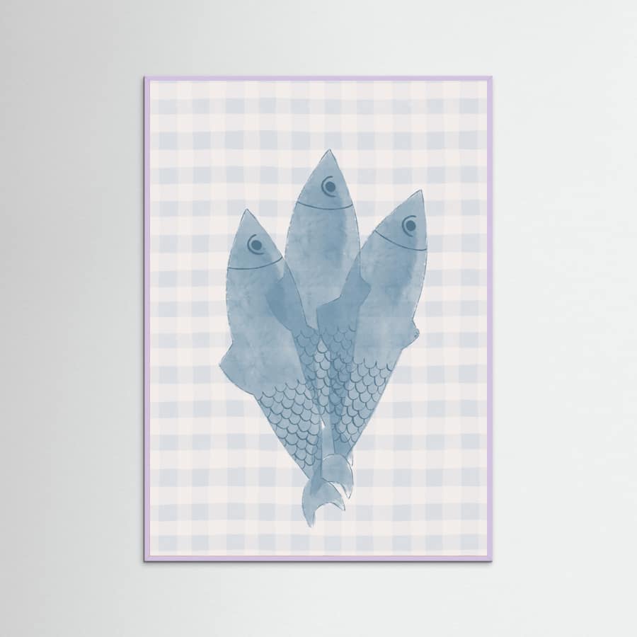Blue Sardines Poster – plakat og kunsttryk