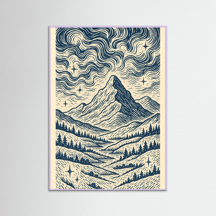 Lilac Wood Blue Swirl Pattern