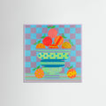 Lilac Wood Blues and Oranges Poster