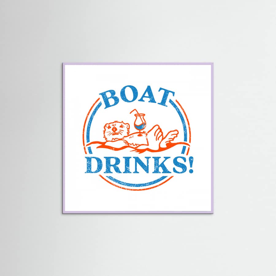 Boat Drinks Cocktail Drinking Otter Poster – Poster und Kunstdruck