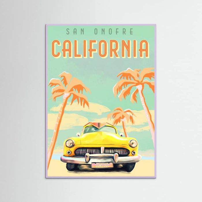 Lilac Wood California Surf Poster