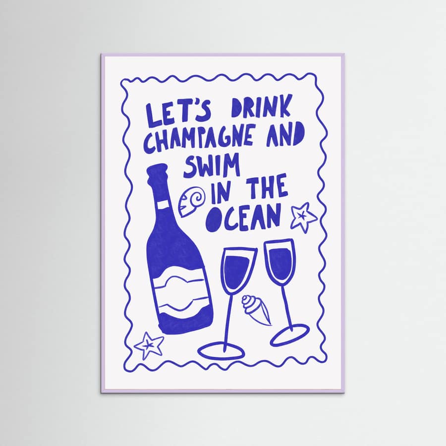 Plakat Champagne by the ocean – plakat i druk artystyczny