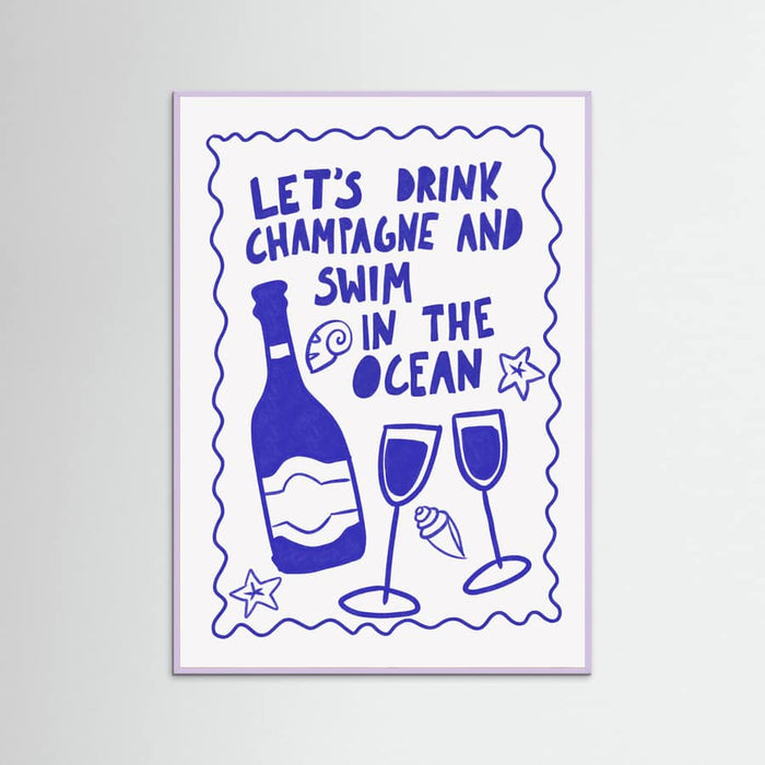 Plakat Champagne by the ocean – plakat i druk artystyczny