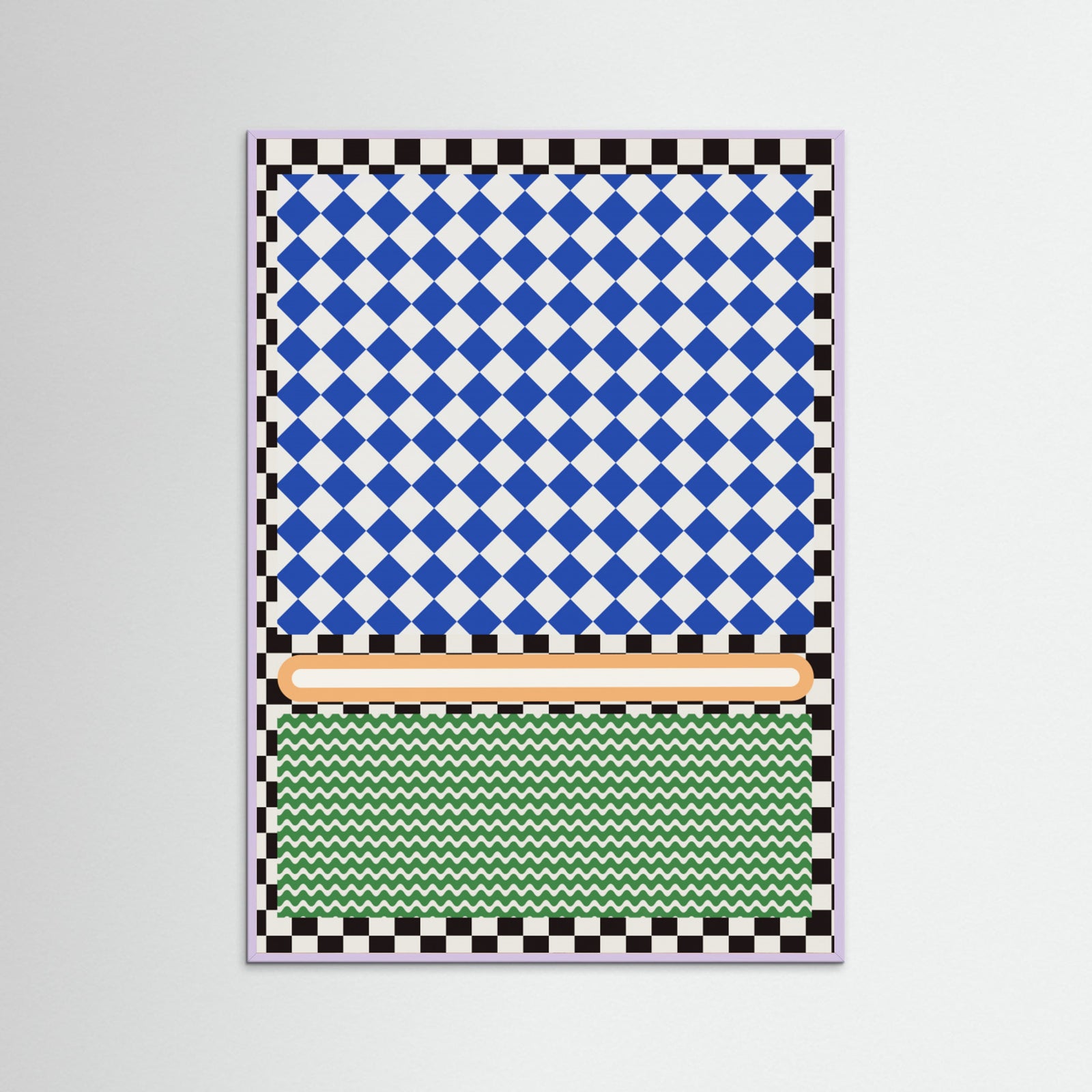 Lilac Wood Checkered Rothko Inspiration Poster
