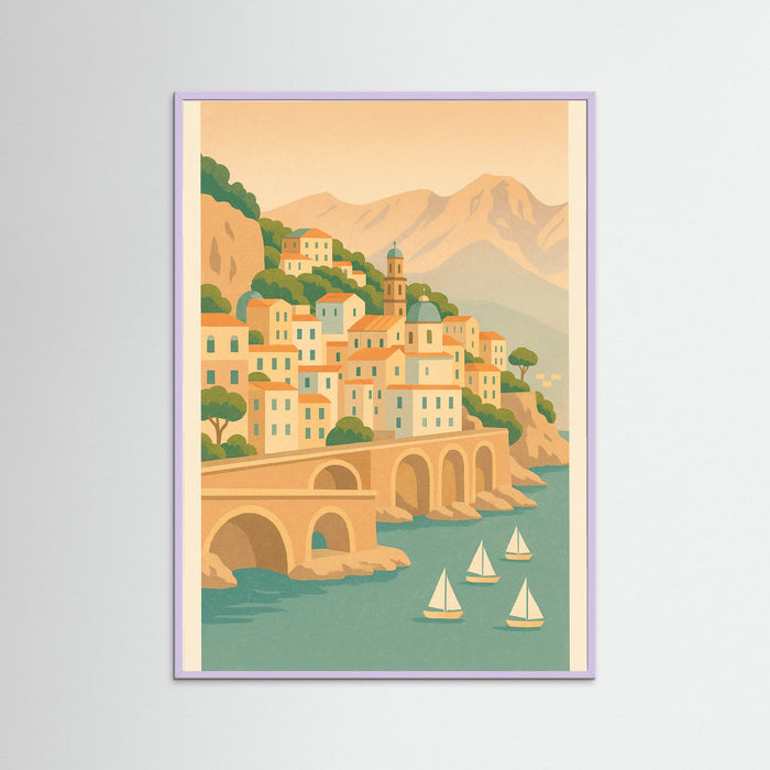 Lilac Wood Coastal Cityscape